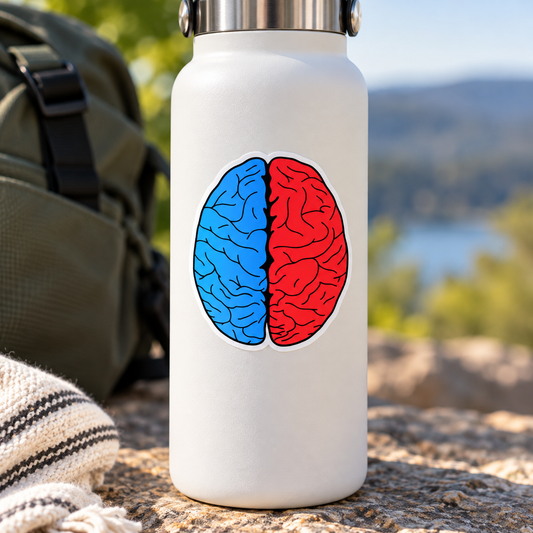 Colored Cerebral Hemispheres Sticker – Brain Anatomy