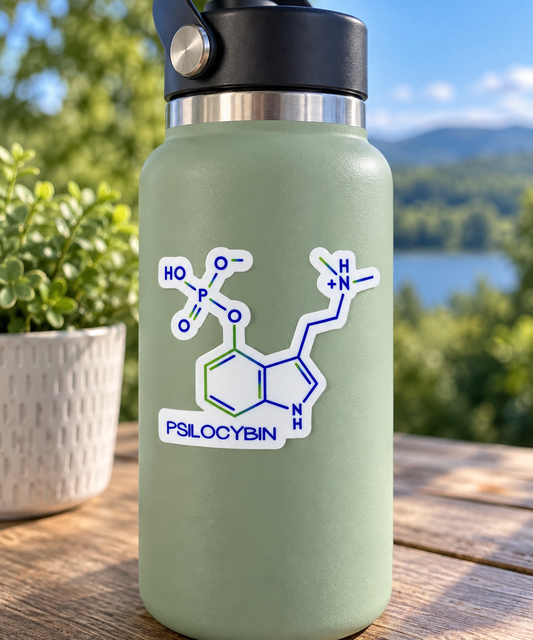 Psilocybin Molecule Sticker – Colorful Chemical Structure