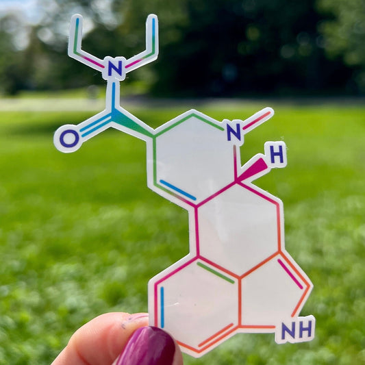 LSD Molecule Sticker – Colorful Chemical Structure