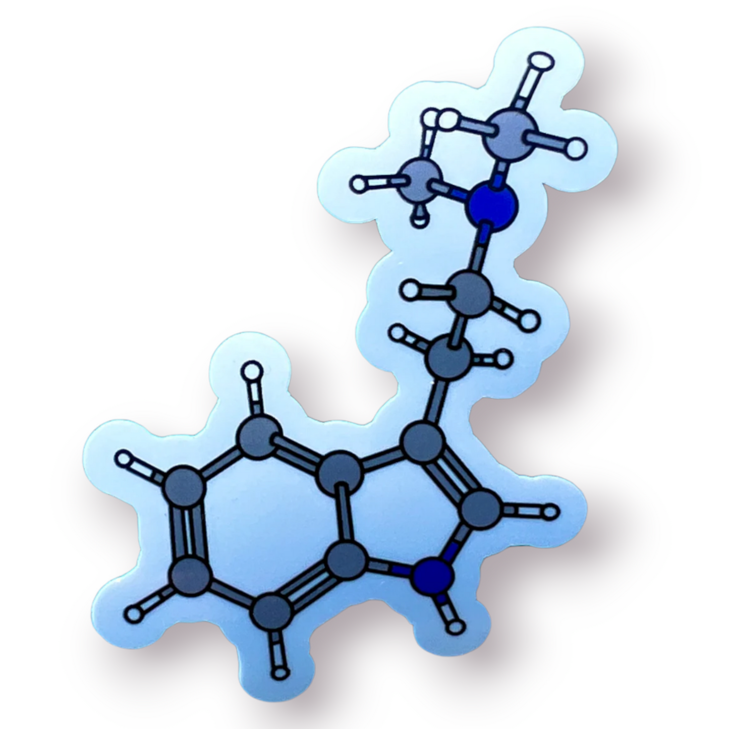 DMT Ball and Stick chemical structure sticker