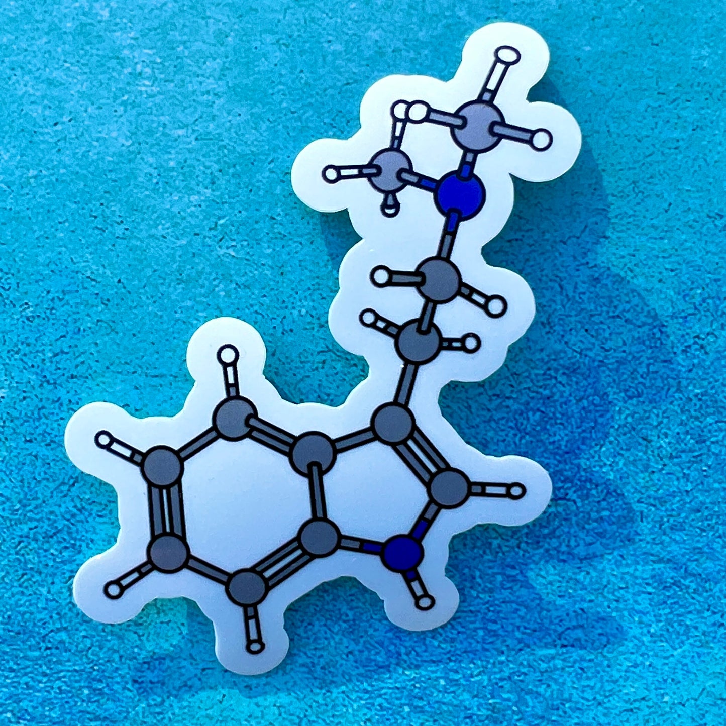 DMT Ball and Stick chemical structure sticker