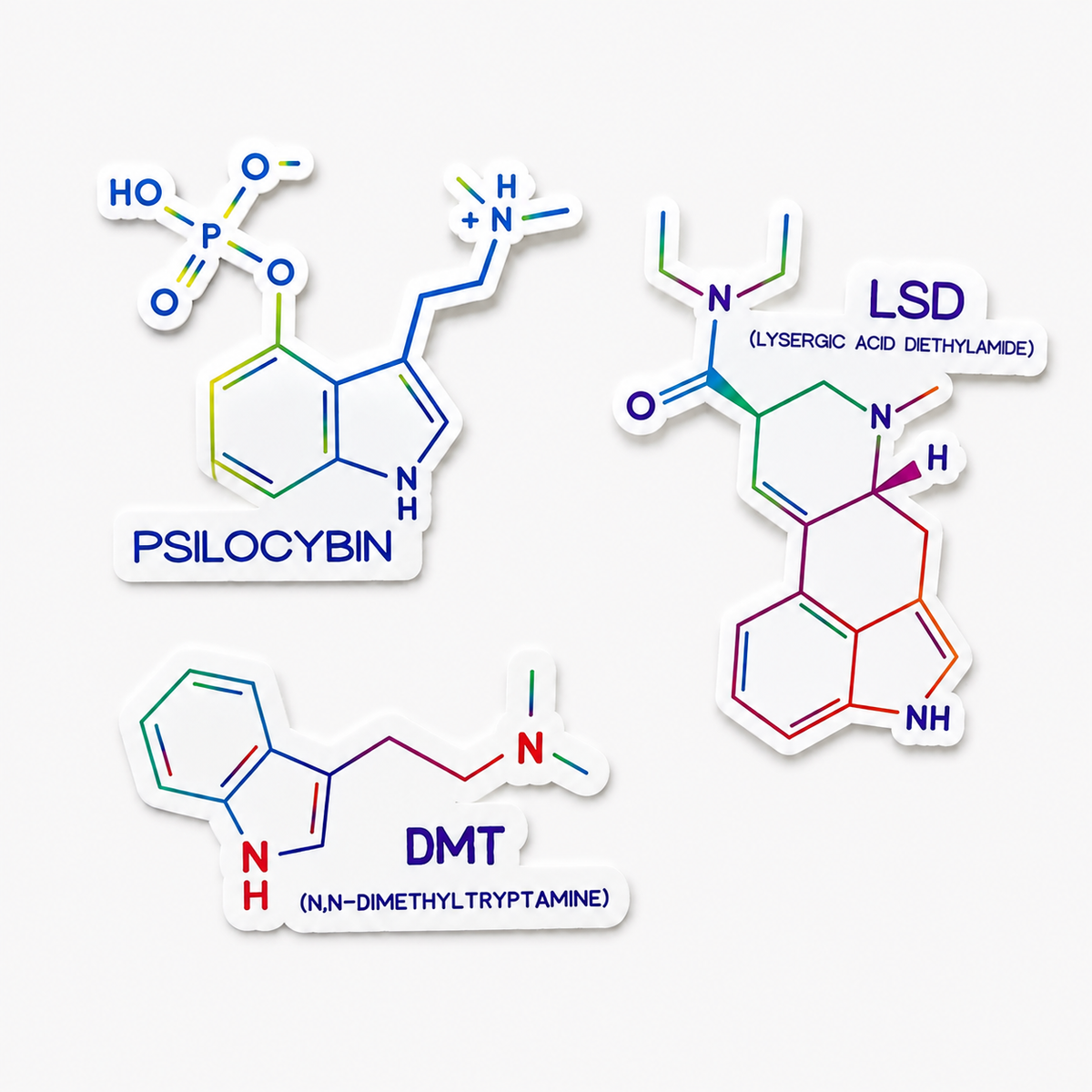 Psychedelic Chemical Structure Sticker Pack