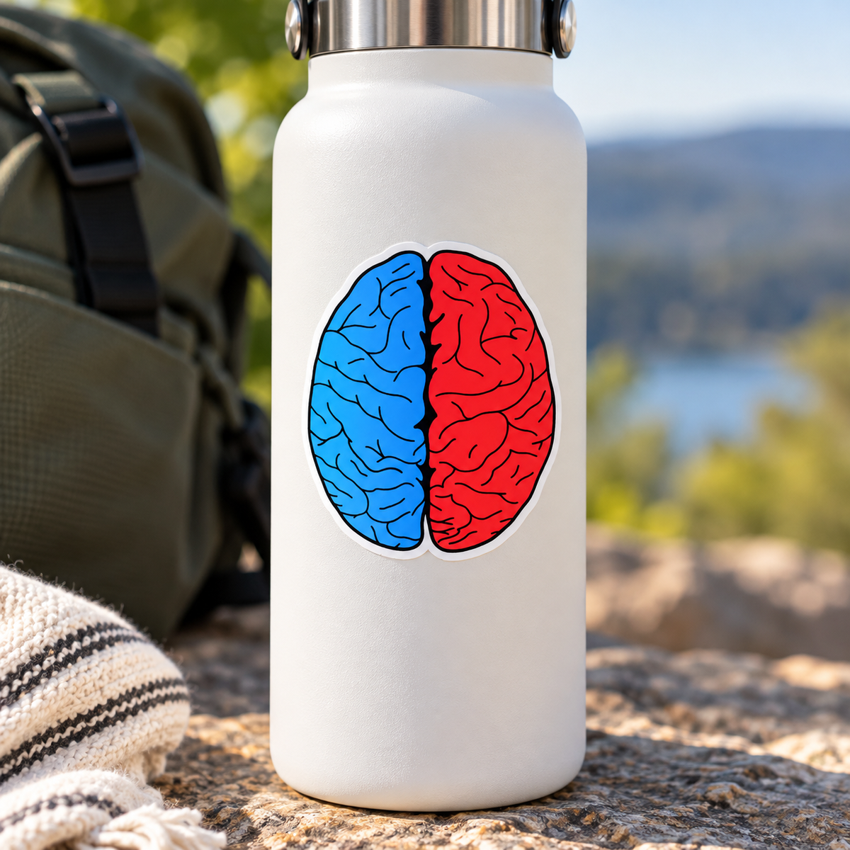 Colored Cerebral Hemispheres Sticker – Brain Anatomy