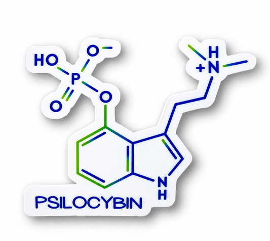 Psilocybin Molecule Sticker – Colorful Chemical Structure