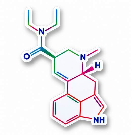 LSD Molecule Sticker – Colorful Chemical Structure