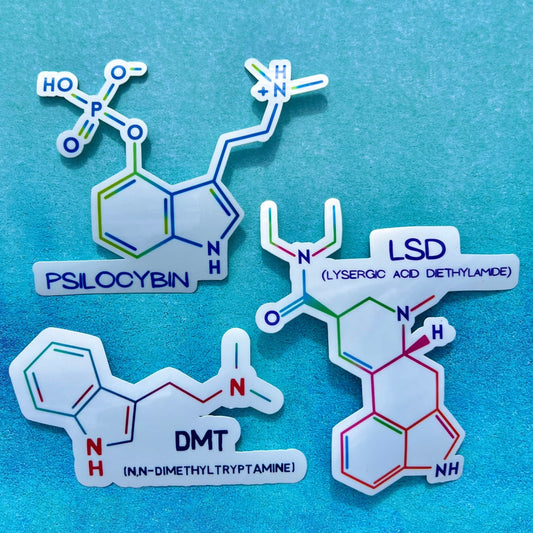 Psychedelic Chemical Structure Sticker Pack