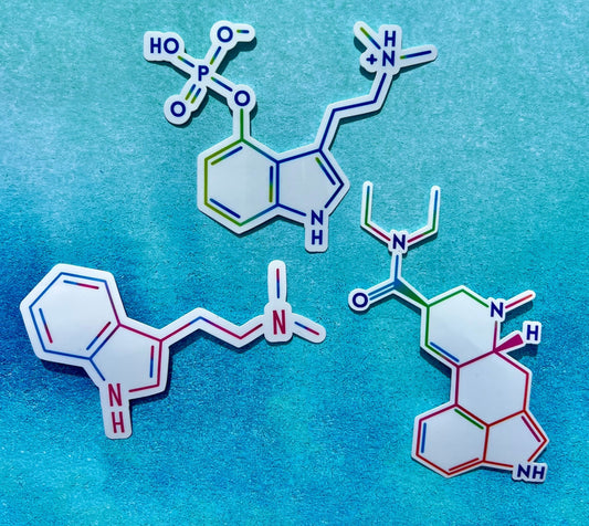 Psychedelics chemical structure stickers